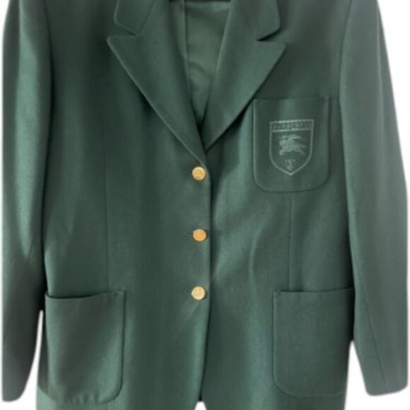 Burberry vintage green wool blazer jacket size 16 - Picture 3 of 12